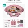 image:imageBAGSMART Tote Bag for Women Foldable Tote Bag With Zipper Travel Shoulder Bag Handbag for WorkDark Pink