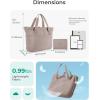 image:imageBAGSMART Tote Bag for Women Foldable Tote Bag With Zipper Travel Shoulder Bag Handbag for WorkGrayish Brown165l X 6wx 14h