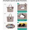 image:imageBAGSMART Tote Bag for Women Foldable Tote Bag With Zipper Travel Shoulder Bag Handbag for WorkGrayish Brown165l X 6wx 14h