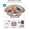 image:imageBAGSMART Tote Bag for Women Foldable Tote Bag With Zipper Travel Shoulder Bag Handbag for WorkGrayish Brown165l X 6wx 14h