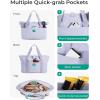 image:imageBAGSMART Tote Bag for Women Foldable Tote Bag With Zipper Travel Shoulder Bag Handbag for WorkHaze Blue