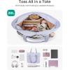 image:imageBAGSMART Tote Bag for Women Foldable Tote Bag With Zipper Travel Shoulder Bag Handbag for WorkHaze Blue