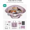 image:imageBAGSMART Tote Bag for Women Foldable Tote Bag With Zipper Travel Shoulder Bag Handbag for WorkPurple