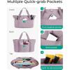 image:imageBAGSMART Tote Bag for Women Foldable Tote Bag With Zipper Travel Shoulder Bag Handbag for WorkPurple