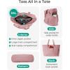 image:imageBAGSMART Tote Bag for Women Tote Bag with Zipper Work Tote with Compartments Nurse Shoulder Hanbag for Travel GymEdark Pinksmall24l