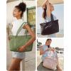 image:imageBAGSMART Tote Bag for Women Tote Bag with Zipper Work Tote with Compartments Nurse Shoulder Hanbag for Travel GymJarmy Greensmall24l