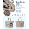 image:imageBAGSMART Tote Bag for Women Tote Bag with Zipper Work Tote with Compartments Nurse Shoulder Hanbag for Travel GymNgrayish Brownsmall