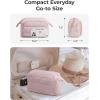 image:imageBAGSMART Travel Makeup Bag Cosmetic Bag Small Make Up Organizer CaseWideopen Pouch for Women Purse for Toiletries Accessories Brushes Pink01Black