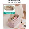 image:imageBAGSMART Travel Makeup Bag Cosmetic Bag Small Make Up Organizer CaseWideopen Pouch for Women Purse for Toiletries Accessories Brushes Pink02Pink