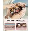 image:imageBAGSMART Travel Makeup Bag Cosmetic Bag Small Make Up Organizer CaseWideopen Pouch for Women Purse for Toiletries Accessories Brushes Pink112 Layers Pink