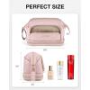 image:imageBAGSMART Travel Makeup Bag Cosmetic Bag Small Make Up Organizer CaseWideopen Pouch for Women Purse for Toiletries Accessories Brushes Pink112 Layers Pink