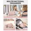 image:imageBAGSMART Travel Makeup Bag Cosmetic Bag Small Make Up Organizer CaseWideopen Pouch for Women Purse for Toiletries Accessories Brushes Pink112 Layers Pink