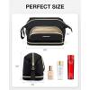 image:imageBAGSMART Travel Makeup Bag Cosmetic Bag Small Make Up Organizer CaseWideopen Pouch for Women Purse for Toiletries Accessories Brushes Pink122 Layers Black