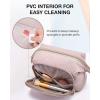 image:imageBAGSMART Travel Makeup Bag Cosmetic Bag Small Make Up Organizer CaseWideopen Pouch for Women Purse for Toiletries Accessories Brushes PinkA1 Layer Pink