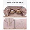 image:imageBAGSMART Travel Makeup Bag Cosmetic Bag Small Make Up Organizer CaseWideopen Pouch for Women Purse for Toiletries Accessories Brushes PinkA1 Layer Pink