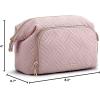 image:imageBAGSMART Travel Makeup Bag Cosmetic Bag Small Make Up Organizer CaseWideopen Pouch for Women Purse for Toiletries Accessories Brushes PinkA1 Layer Pink