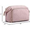 image:imageBAGSMART Travel Makeup Bag Cosmetic Bag Small Make Up Organizer CaseWideopen Pouch for Women Purse for Toiletries Accessories Brushes PinkA1 Layer Pink