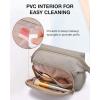 image:imageBAGSMART Travel Makeup Bag Cosmetic Bag Small Make Up Organizer CaseWideopen Pouch for Women Purse for Toiletries Accessories Brushes PinkB1 Layer Tranquil Gray