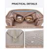 image:imageBAGSMART Travel Makeup Bag Cosmetic Bag Small Make Up Organizer CaseWideopen Pouch for Women Purse for Toiletries Accessories Brushes PinkB1 Layer Tranquil Gray