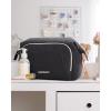 image:imageBAGSMART Travel Makeup Bag Cosmetic Bag Small Make Up Organizer CaseWideopen Pouch for Women Purse for Toiletries Accessories Brushes PinkC1 Layer Black