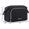 image:imageBAGSMART Travel Makeup Bag Cosmetic Bag Small Make Up Organizer CaseWideopen Pouch for Women Purse for Toiletries Accessories Brushes PinkC1 Layer Black