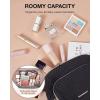 image:imageBAGSMART Travel Makeup Bag Cosmetic Bag Small Make Up Organizer CaseWideopen Pouch for Women Purse for Toiletries Accessories Brushes PinkC1 Layer Black