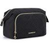image:imageBAGSMART Travel Makeup Bag Cosmetic Bag Small Make Up Organizer CaseWideopen Pouch for Women Purse for Toiletries Accessories Brushes PinkC1 Layer Black