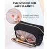 image:imageBAGSMART Travel Makeup Bag Cosmetic Bag Small Make Up Organizer CaseWideopen Pouch for Women Purse for Toiletries Accessories Brushes PinkC1 Layer Black