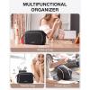 image:imageBAGSMART Travel Makeup Bag Cosmetic Bag Small Make Up Organizer CaseWideopen Pouch for Women Purse for Toiletries Accessories Brushes PinkC1 Layer Black