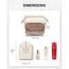 image:imageBAGSMART Travel Makeup Bag Cosmetic Bag Small Make Up Organizer CaseWideopen Pouch for Women Purse for Toiletries Accessories Brushes PinkD1 Layer Beige