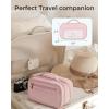 image:imageBAGSMART Travel Makeup Bag Make Up Bag with Multiple Compartments for Organizer Durable amp Compact Cosmetic Organizer for Women for Travel Accessories BeigePink