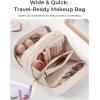 image:imageBAGSMART Travel Makeup Bag Make Up Bag with Multiple Compartments for Organizer Durable amp Compact Cosmetic Organizer for Women for Travel Accessories BeigeBlack