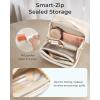 image:imageBAGSMART Travel Makeup Bag Make Up Bag with Multiple Compartments for Organizer Durable amp Compact Cosmetic Organizer for Women for Travel Accessories BeigeBeige