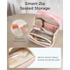 image:imageBAGSMART Travel Makeup Bag Make Up Bag with Multiple Compartments for Organizer Durable amp Compact Cosmetic Organizer for Women for Travel Accessories BeigePink
