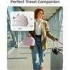 image:imageBAGSMART Travel Makeup Bag for Women Portable Folddown Cosmetic Case Puffy Padded Make Up Organizer Pouch Waterresistant Toiletry Bag for Toiletries Brushes Baby PinkBlue Ditsy Floral Print