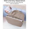 image:imageBAGSMART Travel Toiletry Bag Crush Toiletry Bag for Women Wideopen Puffy Toiletry Bags for Traveling Large Travel Cosmetic Makeup Bag Organizer for AccessoriesToiletrie BluecGrayish Brown