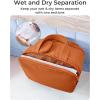 image:imageBAGSMART Travel Toiletry Bag Crush Toiletry Bag for Women Wideopen Puffy Toiletry Bags for Traveling Large Travel Cosmetic Makeup Bag Organizer for AccessoriesToiletrie BluefSandstore Brown