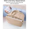image:imageBAGSMART Travel Toiletry Bag Crush Toiletry Bag for Women Wideopen Puffy Toiletry Bags for Traveling Large Travel Cosmetic Makeup Bag Organizer for AccessoriesToiletrie BluegKhaki