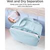 image:imageBAGSMART Travel Toiletry Bag Crush Toiletry Bag for Women Wideopen Puffy Toiletry Bags for Traveling Large Travel Cosmetic Makeup Bag Organizer for AccessoriesToiletrie BluedBlue