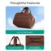 image:imageBAGSMART Travel Toiletry Bag Crush Toiletry Bag for Women Wideopen Puffy Toiletry Bags for Traveling Large Travel Cosmetic Makeup Bag Organizer for AccessoriesToiletrie BluegCoffee Brown