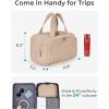 image:imageBAGSMART Travel Toiletry Bag Crush Toiletry Bag for Women Wideopen Puffy Toiletry Bags for Traveling Large Travel Cosmetic Makeup Bag Organizer for AccessoriesToiletrie BluegKhaki