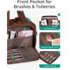 image:imageBAGSMART Travel Toiletry Bag Crush Toiletry Bag for Women Wideopen Puffy Toiletry Bags for Traveling Large Travel Cosmetic Makeup Bag Organizer for AccessoriesToiletrie BluegCoffee Brown