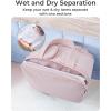 image:imageBAGSMART Travel Toiletry Bag Crush Toiletry Bag for Women Wideopen Puffy Toiletry Bags for Traveling Large Travel Cosmetic Makeup Bag Organizer for AccessoriesToiletrie BluedPink