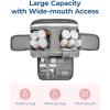 image:imageBAGSMART Travel Toiletry Bag Crush Toiletry Bag for Women Wideopen Puffy Toiletry Bags for Traveling Large Travel Cosmetic Makeup Bag Organizer for AccessoriesToiletrie BlueeGrey