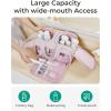 image:imageBAGSMART Travel Toiletry Bag Crush Toiletry Bag for Women Wideopen Puffy Toiletry Bags for Traveling Large Travel Cosmetic Makeup Bag Organizer for AccessoriesToiletrie BluedPink