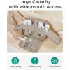 image:imageBAGSMART Travel Toiletry Bag Crush Toiletry Bag for Women Wideopen Puffy Toiletry Bags for Traveling Large Travel Cosmetic Makeup Bag Organizer for AccessoriesToiletrie BluecGrayish Brown
