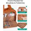 image:imageBAGSMART Travel Toiletry Bag Crush Toiletry Bag for Women Wideopen Puffy Toiletry Bags for Traveling Large Travel Cosmetic Makeup Bag Organizer for AccessoriesToiletrie BluefSandstore Brown