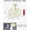 image:imageBAGSMART Travel Toiletry Bag Crush Toiletry Bag for Women Wideopen Puffy Toiletry Bags for Traveling Large Travel Cosmetic Makeup Bag Organizer for AccessoriesToiletrie BluedBeige