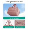 image:imageBAGSMART Travel Toiletry Bag Crush Toiletry Bag for Women Wideopen Puffy Toiletry Bags for Traveling Large Travel Cosmetic Makeup Bag Organizer for AccessoriesToiletrie BlueDark Pink