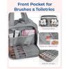 image:imageBAGSMART Travel Toiletry Bag Crush Toiletry Bag for Women Wideopen Puffy Toiletry Bags for Traveling Large Travel Cosmetic Makeup Bag Organizer for AccessoriesToiletrie BlueeGrey